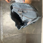 The Room Collective Armani Exchange A|X blue denim cargo jeans size 33 with contrast stitching and D-ring.
