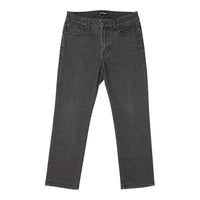 The Room Collective Men's Straight Leg Denim Jeans in charcoal grey wash. Classic five-pocket style.