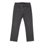 The Room Collective Men's Straight Leg Denim Jeans in charcoal grey wash. Classic five-pocket style.