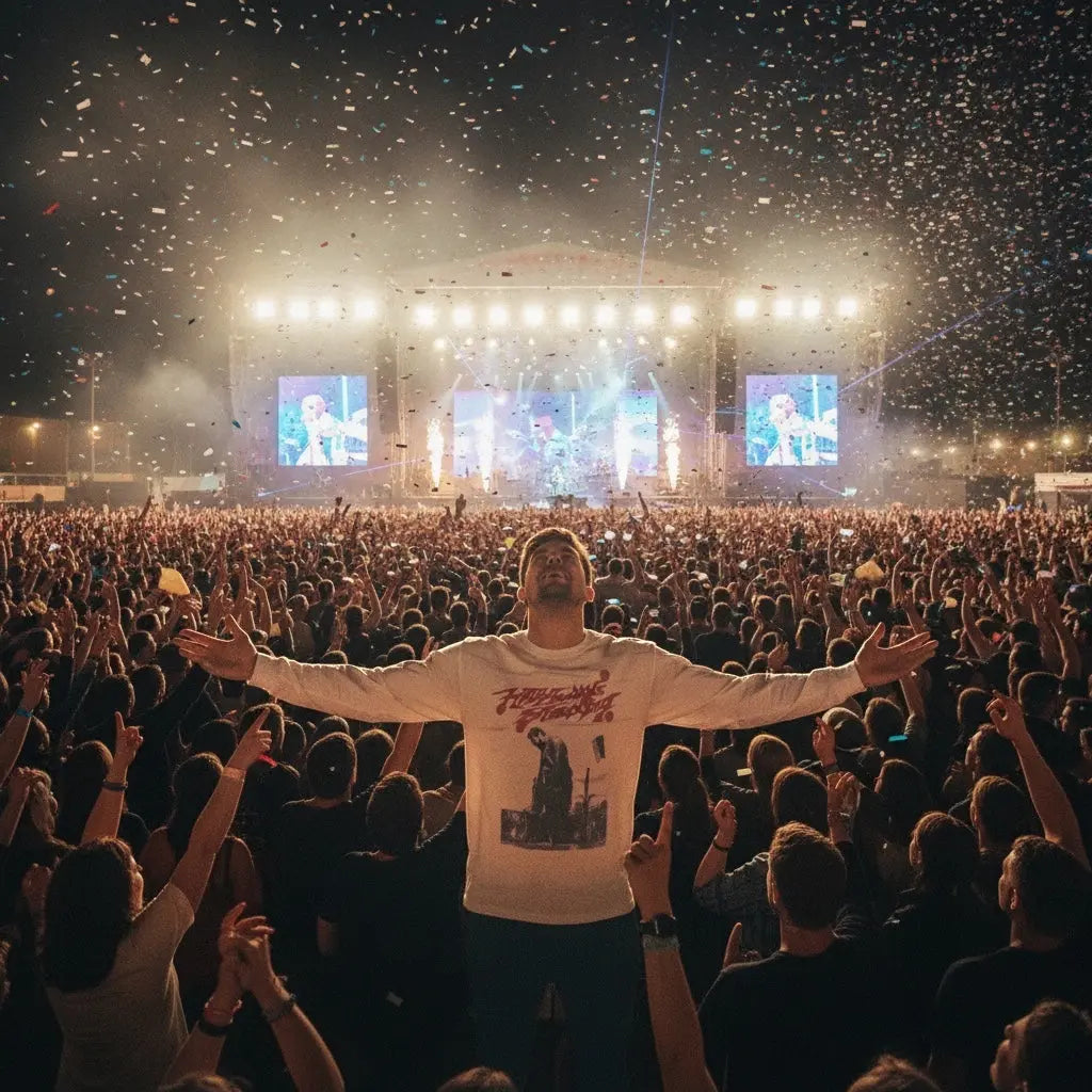 The Room Collective Post Malone Runaway Tour 2020 tie-dye long sleeve shirt in white and purple, size Large.